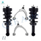 Set of 4 Front Upper Control Arm Ball Joint-Quick Complete Strut-Coil Spring Assembly For 2017 2018 Chevrolet Silverado 1500