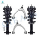 Set of 4 Front Upper Control Arm Ball Joint-Quick Complete Strut-Coil Spring Assembly For 2019 Chevrolet Silverado 1500 LD