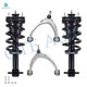 Set of 4 Front Upper Control Arm Ball Joint-Quick Complete Strut-Coil Spring Assembly For 2019 Chevrolet Silverado 1500 LD 4WD