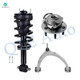 Set of 3 Front Right Upper Control Arm Ball Joint-Wheel Hub Bearing Assembly-Quick Complete Strut-Coil Spring Assembly For 2015-2020 GMC Yukon XL 4WD
