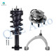 Set of 3 Front Left Upper Control Arm Ball Joint-Wheel Hub Bearing Assembly-Quick Complete Strut-Coil Spring Assembly For 2015-2020 Chevrolet Suburban Monotube Performance Upgrade