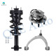 Set of 3 Front Left Upper Control Arm Ball Joint-Wheel Hub Bearing Assembly-Quick Complete Strut-Coil Spring Assembly For 2019 Chevrolet Silverado 1500 LD 4WD