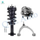 Set of 3 Front Right Upper Control Arm Ball Joint-Wheel Hub Bearing Assembly-Quick Complete Strut-Coil Spring Assembly For 2014-2018 GMC Sierra 1500 Monotube Performance Upgrade