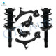 Set of 6 Front Lower Control Arm-Suspension Knuckle Assembly-Quick Complete Strut-Coil Spring Assembly For 2013-2017 Honda Accord