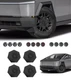Set of 4 Wheel Center Cap Accessories For 2024-2025 Tesla Cybertruck Matte Black