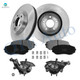 Set of 8 Front 320mm Brake Disc Rotors-Ceramic Brake Pad Kit-Suspension Knuckle Assembly For 2007-2010 Ford Edge