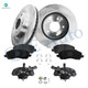 Set of 8 Front 276mm Brake Disc Rotors-Ceramic Brake Pad Kit-Suspension Knuckle Assembly For 2008-2012 Dodge Caliber