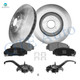 Set of 8 Front 300mm Brake Disc Rotors-Ceramic Brake Pad Kit-Suspension Knuckle Assembly For 2008-2012 Honda Accord