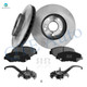 Set of 8 Front 282mm Brake Disc Rotors-Ceramic Brake Pad Kit-Suspension Knuckle Assembly For 2008-2012 Honda Accord