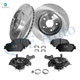 Set of 8 Front 296mm Brake Disc Rotors-Ceramic Brake Pad Kit-Suspension Knuckle Assembly For 2004 2005 Toyota Camry