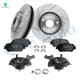 Set of 8 Front 275mm Drilled Slotted Brake Disc Rotors-Ceramic Brake Pad Kit-Suspension Knuckle Assembly For 2004-2006 Toyota Camry