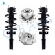 Set of 4 Front Wheel Hub Bearing-Quick Complete Strut-Coil Spring For 2013-2017 Chevrolet Traverse