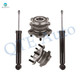 Set 4 Rear Wheel Hub Bearing-Shock Absorber For 2013-2019 Nissan Pathfinder FWD