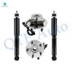 Set of 4 Front Wheel Hub Bearing-Shock Absorber For 2002-2005 Dodge RAM 1500 4WD