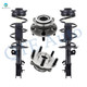 Set of 4 Front Quick Complete Strut-Coil Spring-Wheel Hub Bearing For 2014 2015 Nissan Rogue Select