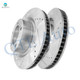 Front 355mm Drilled Slotted Disc Brake Rotors For 2007-2021 Toyota Tundra, Automotive Replacement Brake Rotors
