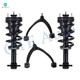 Set of 4 Front Upper Control Arm Ball Joint-Quick Complete Strut-Coil Spring Assembly For 2014-2016 Chevrolet Silverado 1500 4WD