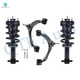 Set of 4 Front Upper Control Arm Ball Joint-Quick Complete Strut-Coil Spring Assembly For 2019 GMC Sierra 1500 Limited