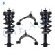 Set of 4 Front Upper Control Arm Ball Joint-Quick Complete Strut-Coil Spring Assembly For 2014-2018 Chevrolet Silverado 1500 4WD