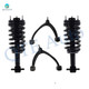 Set of 4 Front Upper Control Arm Ball Joint-Quick Complete Strut-Coil Spring Assembly For 2007-2010 GMC Yukon RWD