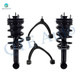Set of 4 Front Upper Control Arm Ball Joint-Quick Complete Strut-Coil Spring Assembly For 2015 2016 Chevrolet Suburban RWD