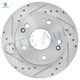 Set of 12 Front-Rear Drilled Slotted Disc Brake Rotors-Ceramic Brake Pad kit For 2003-2007 Honda Accord Manual