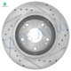 Set of 12 Front-Rear Drilled Slotted Disc Brake Rotors-Ceramic Brake Pad kit For 2003-2007 Honda Accord Manual