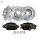 Set of 12 Front 282mm-Rear 260mm Drilled Slotted Disc Brake Rotors-Ceramic Brake Pad kit For 2003-2007 Honda Accord