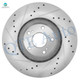 Set of 6 Front Drilled Slotted Disc Brake Rotors-Ceramic Brake Pad kit For 2003-2008 Honda Pilot