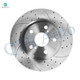 Set of 12 Front-Rear Drilled Slotted Disc Brake Rotors-Ceramic Brake Pad kit For 2007-2012 Lexus ES350