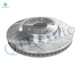 Set of 12 Front-Rear Drilled Slotted Disc Brake Rotors-Ceramic Brake Pad kit For 2007-2012 Lexus ES350