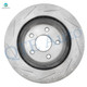 Set of 12 Front-Rear Drilled Slotted Disc Brake Rotors-Ceramic Brake Pad kit For 2007-2009 Chrysler Aspen