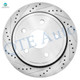 Set of 12 Front-Rear Drilled Slotted Disc Brake Rotors-Ceramic Brake Pad kit For 2007-2009 Chrysler Aspen