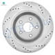 Set of 12 Front-Rear Drilled Slotted Disc Brake Rotors-Ceramic Brake Pad kit For 2007-2009 Chrysler Aspen