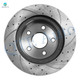 Set of 12 Front 336mm-Rear 352mm Drilled Slotted Disc Brake Rotors-Ceramic Brake Pad kit For 2007-2009 Chrysler Aspen