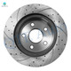 Set of 12 Front 336mm-Rear 352mm Drilled Slotted Disc Brake Rotors-Ceramic Brake Pad kit For 2007-2009 Chrysler Aspen