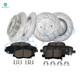 Set of 12 Front-Rear Drilled Slotted Disc Brake Rotors-Ceramic Brake Pad kit For 2003-2008 Honda Pilot