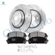 Set of 6 Front 328mm Drilled Slotted Disc Brake Rotors-Ceramic Brake Pad kit For 2015-2017 Lexus NX200t