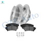 Set of 6 Rear 309mm Drilled Slotted Disc Brake Rotors-Ceramic Brake Pad kit For 2014-2019 Toyota Highlander