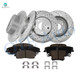 Set of 12 Front 320mm-Rear 320mm Drilled Slotted Disc Brake Rotors-Ceramic Brake Pad Kit For 2006-2020 Dodge Charger