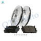 Set of 6 Front Drilled Slotted Disc Brake Rotors-Ceramic Brake Pad kit For 2007-2011 Toyota Camry