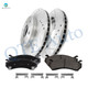 Set of 6 Front Drilled Slotted Disc Brake Rotors-Ceramic Brake Pad kit For 2004 2005 Chevrolet Astro
