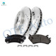 Set of 6 Front Drilled Slotted Disc Brake Rotors-Ceramic Brake Pad kit For 2004-2006 Chevrolet Avalanche 1500