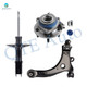 Set of 3 Front Right Lower Control Arm Ball Joint-Wheel Hub Bearing Assembly-Suspension Strut Assembly For 2005-2009 Buick Allure