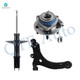 Set of 3 Front Left Lower Control Arm Ball Joint-Wheel Hub Bearing Assembly-Suspension Strut Assembly For 2005-2009 Buick Allure