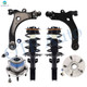 Set of 6 Front Lower Control Arm Ball Joint-Wheel Hub Bearing Assembly-Quick Complete Strut-Coil Spring For 2005-2009 Buick Lacrosse