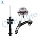 Set of 3 Front Left Lower Control Arm Ball Joint-Wheel Hub Bearing Assembly-Suspension Strut Assembly For 2005-2010 Ford Mustang