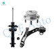 Set of 3 Front Left Lower Control Arm Ball Joint-Wheel Hub Bearing Assembly-Suspension Strut Assembly For 2005-2010 Ford Mustang