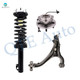 Set of 3 Front Right Lower Control Arm Ball Joint-Wheel Hub Bearing Assembly-Quick Complete Strut-Coil Spring Assembly For 2005 Jeep Grand Cherokee RWD