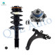 Set of 3 Front Left Lower Control Arm Ball Joint-Wheel Hub Bearing Assembly-Quick Complete Strut-Coil Spring Assembly For 1997-2001 Buick Regal